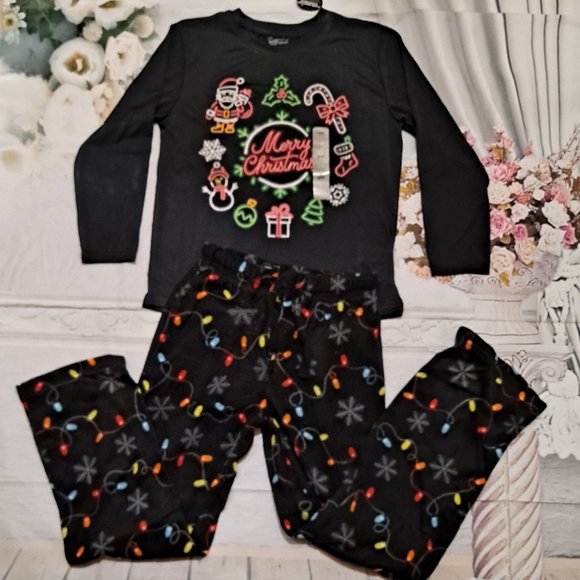 Christmas Kids/Boys Fleece Pajamas Sleep Set L - Picture 4 of 8